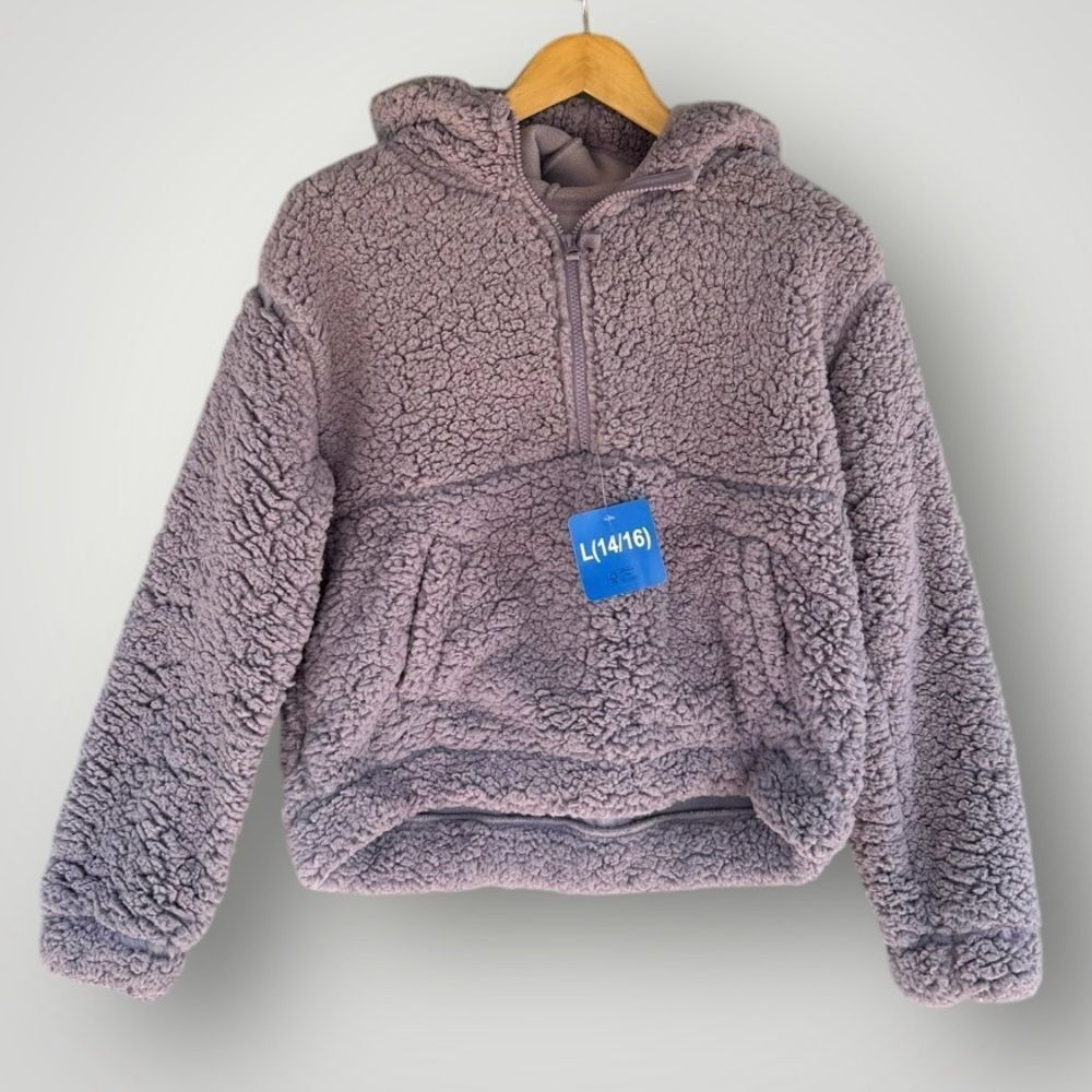 🎉5 for $45 🎉NWT Mondetta Fleece Jacket Pullover Girls Size L Purple